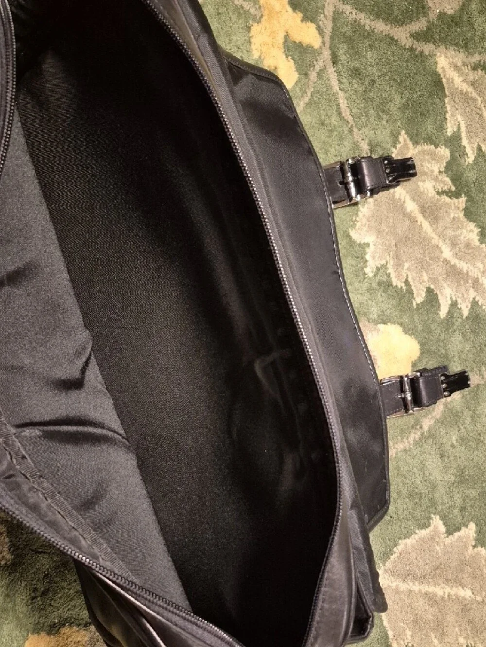 Coach Black Leather Double-Buckle Briefcase